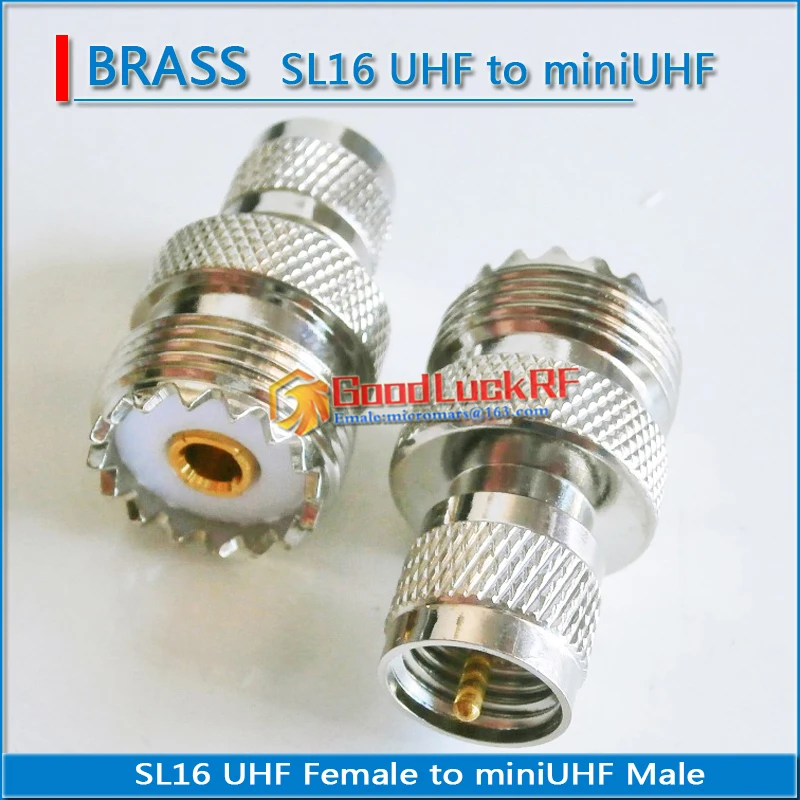 PL259 SO239 SL16 M UHF male to mini-UHF miniUHF mini UHF Female Jack Brass Straight 50ohm RF Connector Coaxial Adapters