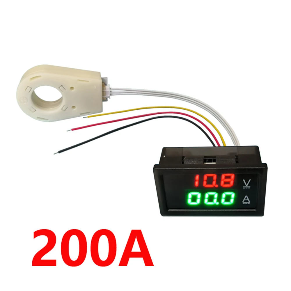 Hall-Amperemeter Voltmeter DC 0-300V 50A 100A 200A 400A Batterie-Monitor LED Digital Strom-Spannungsmessgerät 12V 24V 36V 48V 60V Auto – Detail 9