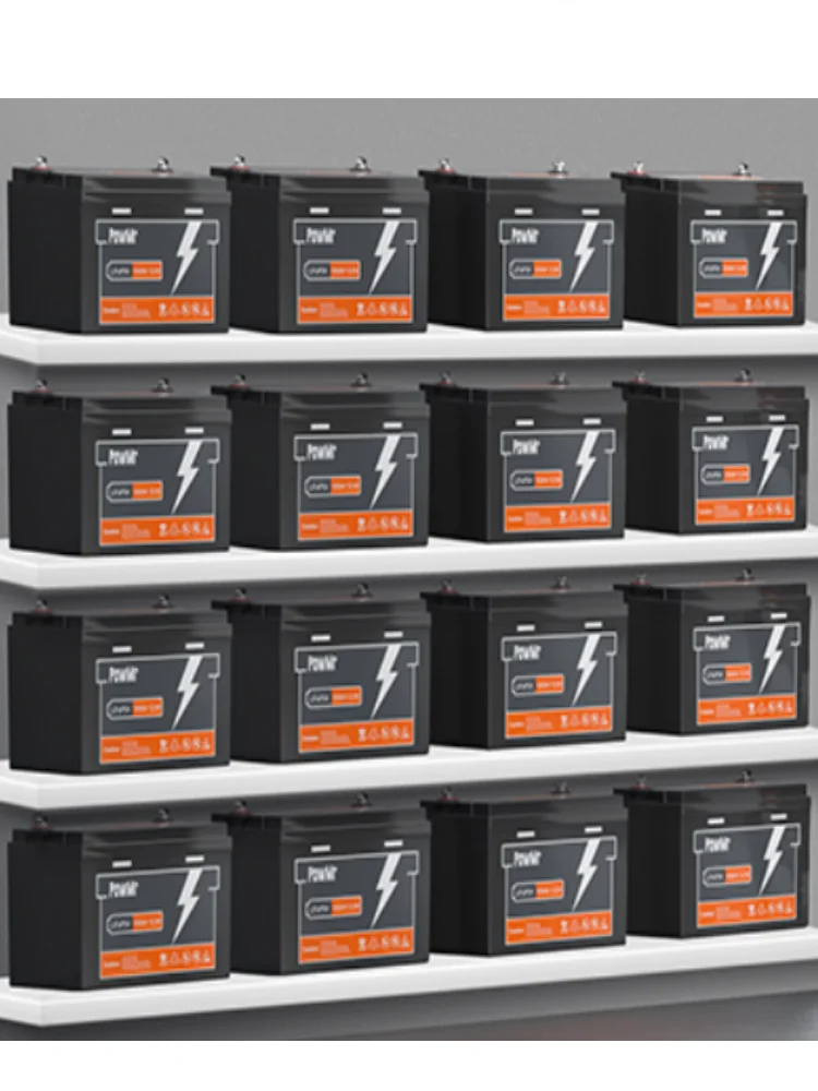 PowMr-Batterie Rechargeable à Massage Solaire pour Bateau, 12V, 100Ah, VEFEPO4, 1280KWh, Grade A, Série Parallèle, 4S, BMS, 100A