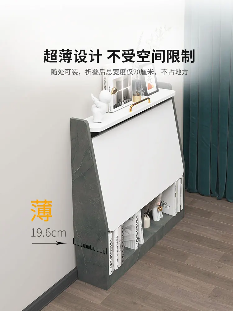 #Foldable desk wall-mounted simple modernsmall apartment bedside computer table wall-mounted retractable study table for home us