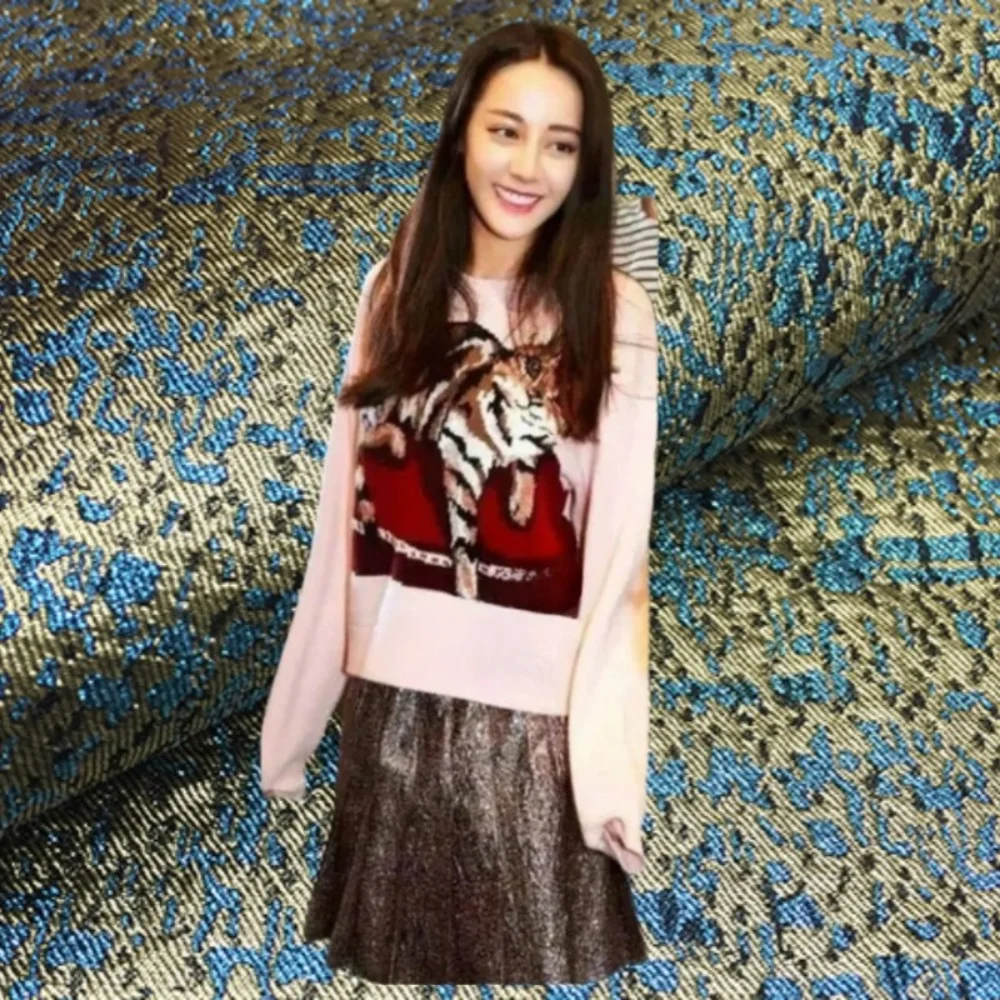 

Металлическая проволока, парча, жаккардовая ткань, весна-осень-зима, окрашенное в пряжу платье, модный европейский брендовый дизайн, оптовая продажа, ткань