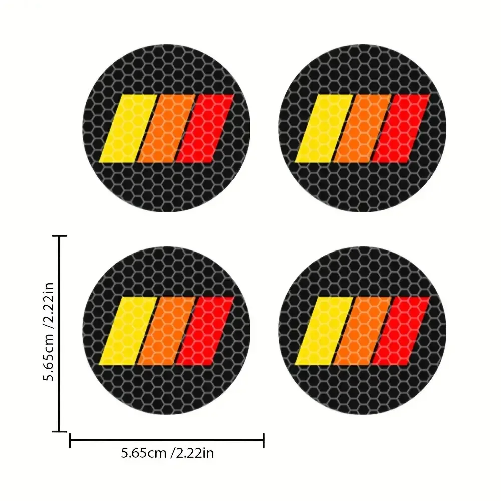 4Pcs 2D Flat Color Stripes Wheel Hub Vinyl Stickers, Waterproof Decal for Car Motorcycle Helmet Decor, Holiday Gift