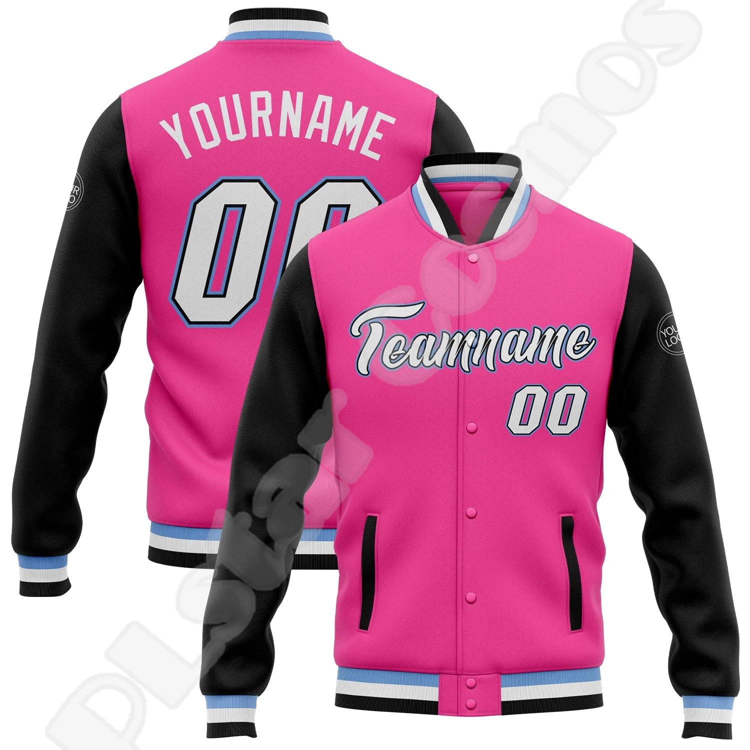 Custom Name Number DIY Logo Colorful Pattern Retro Harajuku Streetwear Autumn Winter Casual Funny Botton Coat Baseball Jacket 12