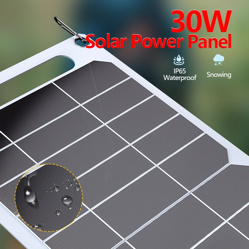 30W solar panel USB5V solar cell outdoor charging battery charger system solar panel kit, suitable for mobile phone power bank