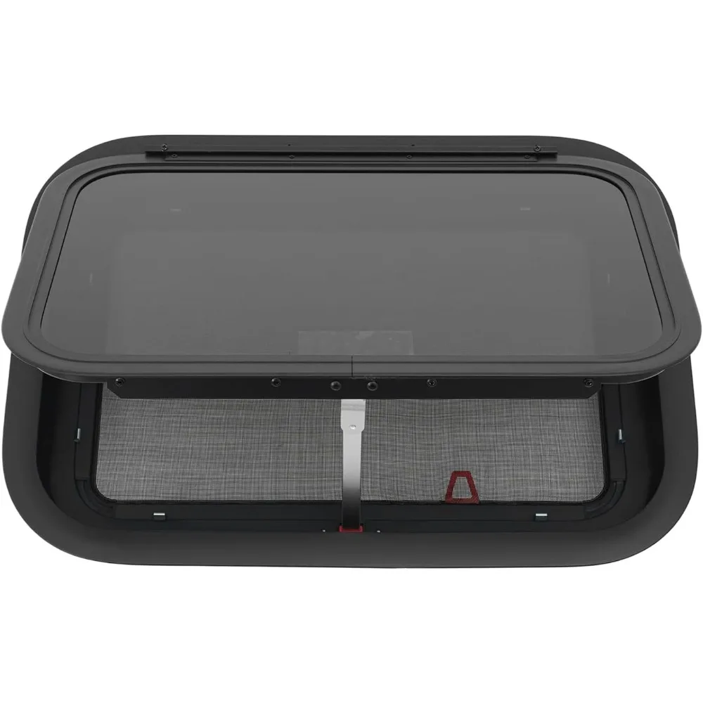 نافذة خروج RV زجاجية مع حواف وشاشة، 22 × 15، لاستبدال الطوارئ لمقطورة الشاحنة والبضائع