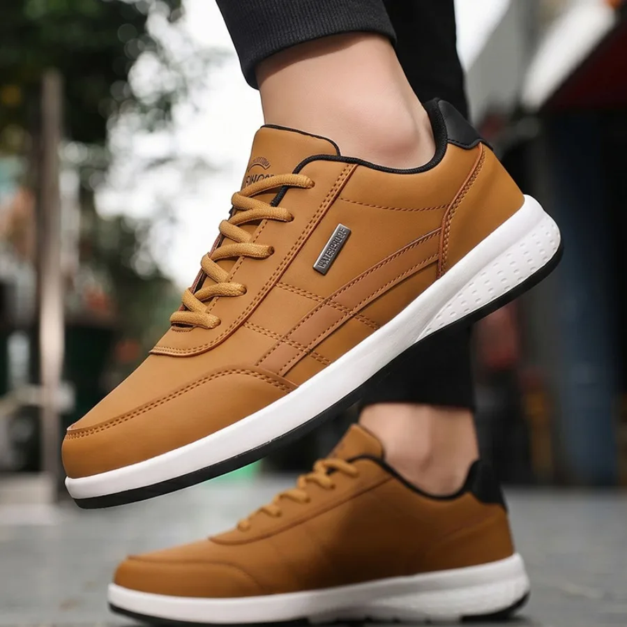 Men Shoes Spring Autumn Waterproof Walking Sneakers Leisure Male Leather Sports Shoes Non-Slip Footwear Tennis for Men