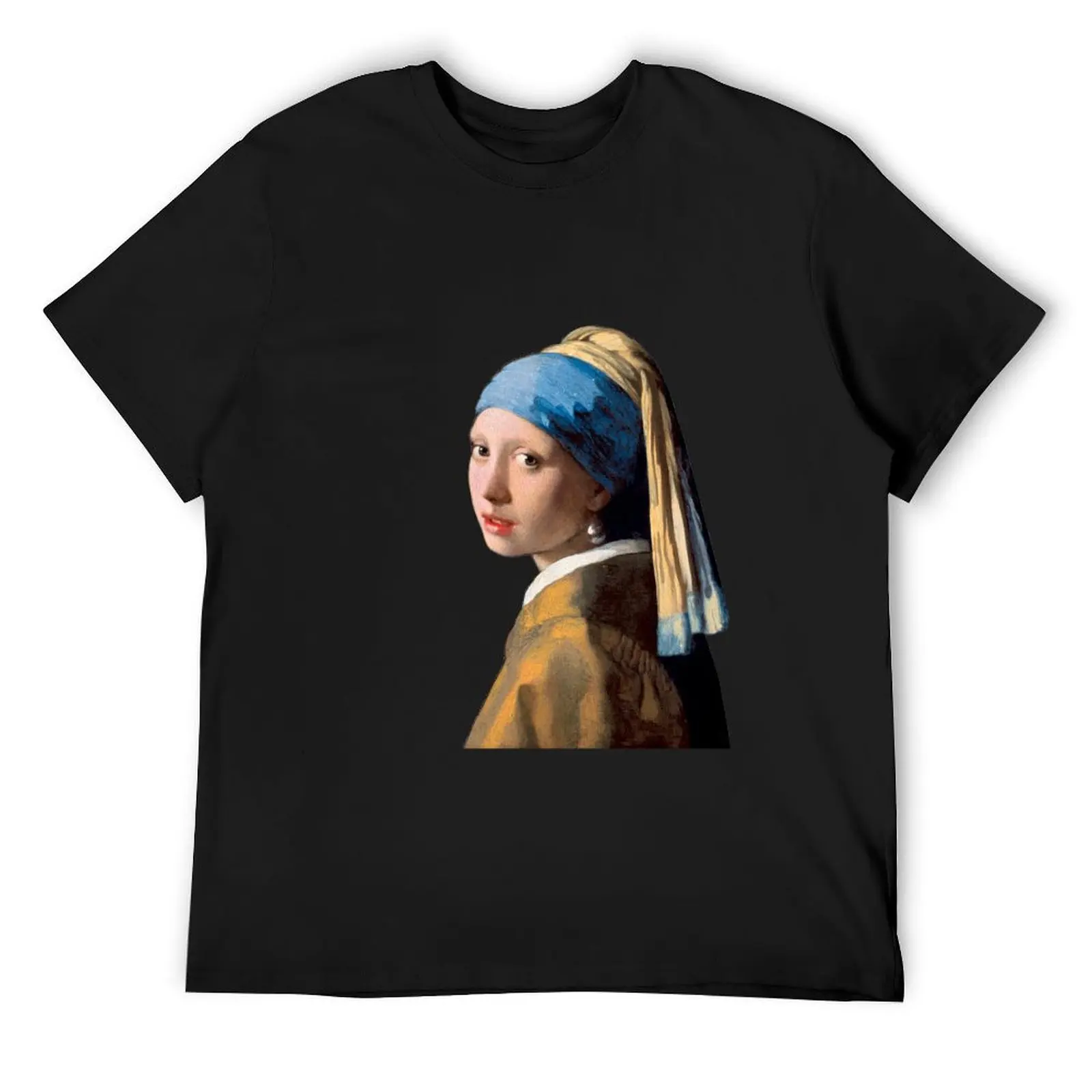 Girl with a Pearl Earring T-Shirt Man t-shirt blue archive valentines clothes plain black t shirts men