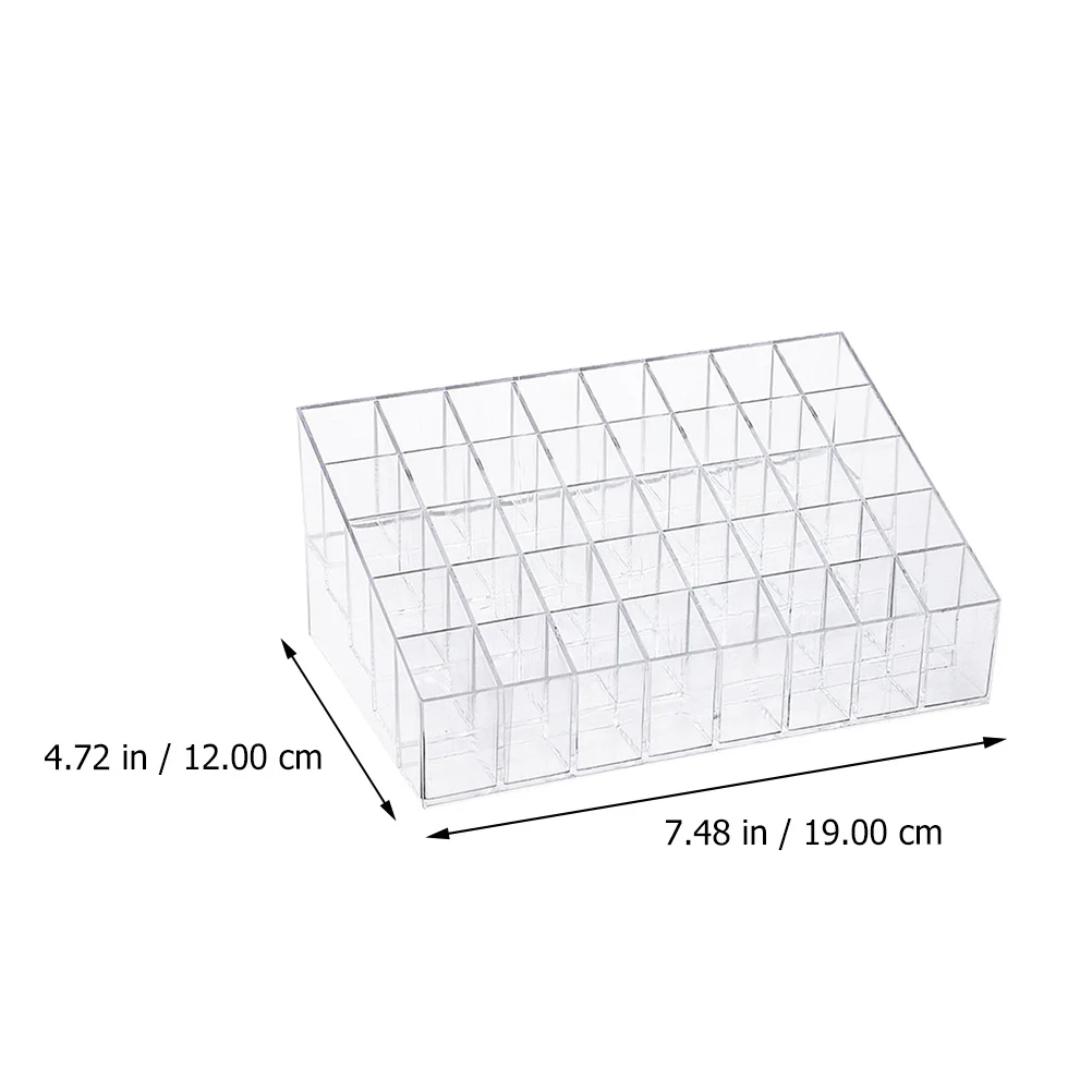 

Lipstick Organizer 40 Slot Clear Case Display Stand for Makeup Nail Polish Storage Container Trapezoid Shape High Quality