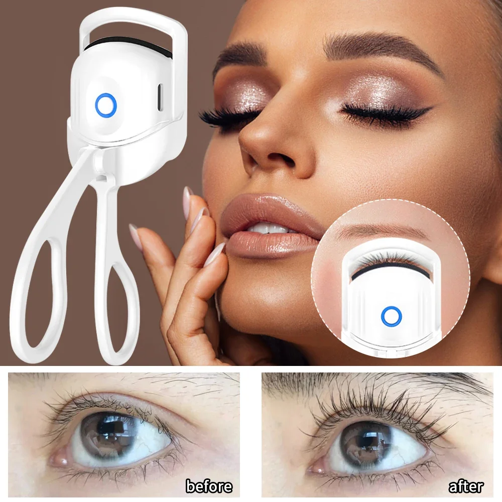 Electric Eyelash Curler USB Charging Model Fast Heating Portable Eye Lash Perm Shaping and Lasting Curling Thermal Eyelash Clip