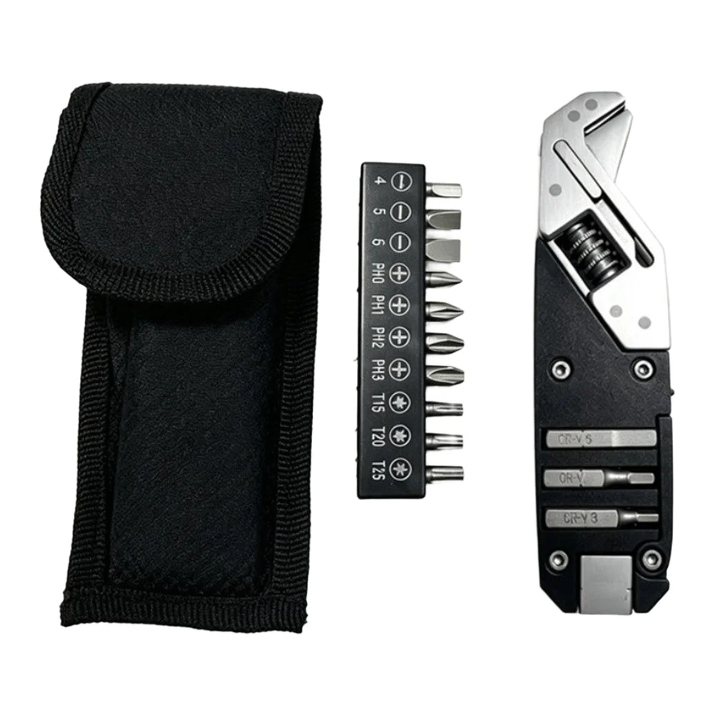 17-in-1 EDC Wrench Tool with Adjustable Jaw Hex Key Set Screwdriver and Utility Features for Outdoor Maintenance