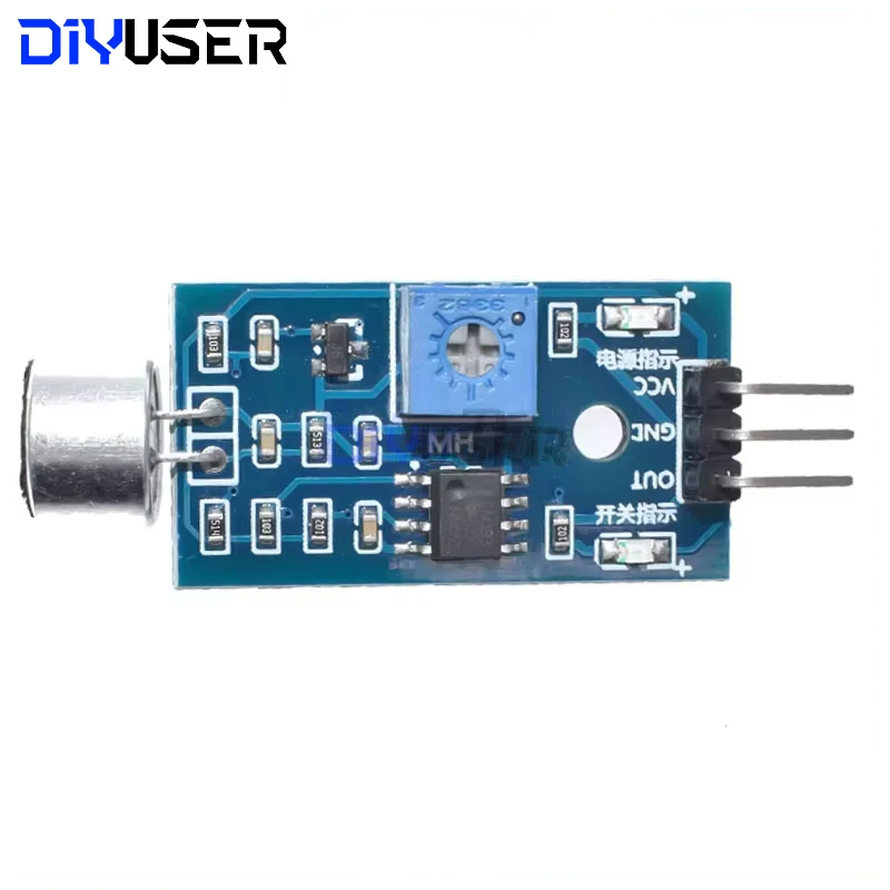 DIYUSER KY-037 Sound Sensor Sound Control Sensor MAX4466 MAX9814 สวิทช์การตรวจจับนกหวีดสวิทช์ไมโครโฟนเครื่องขยายเสียง Arduino