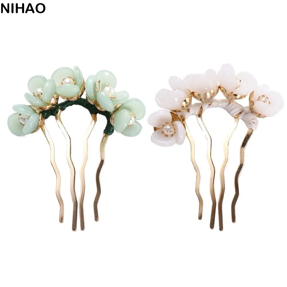 

Trendy Elegant For Girls Headwear For Women Hanfu Cheongsam U Shaped Hairpin Hair Fork Flowers Hair Stick Hair Accessories