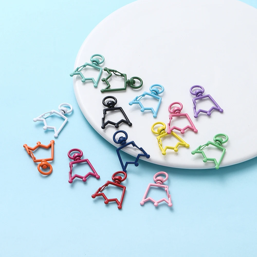 5pcs 26mm Crown Ring Lobster Clasp for DIY Jewelry Carabiner Keychain Bag Hook Making Supplies Accessories Materials Wholesale