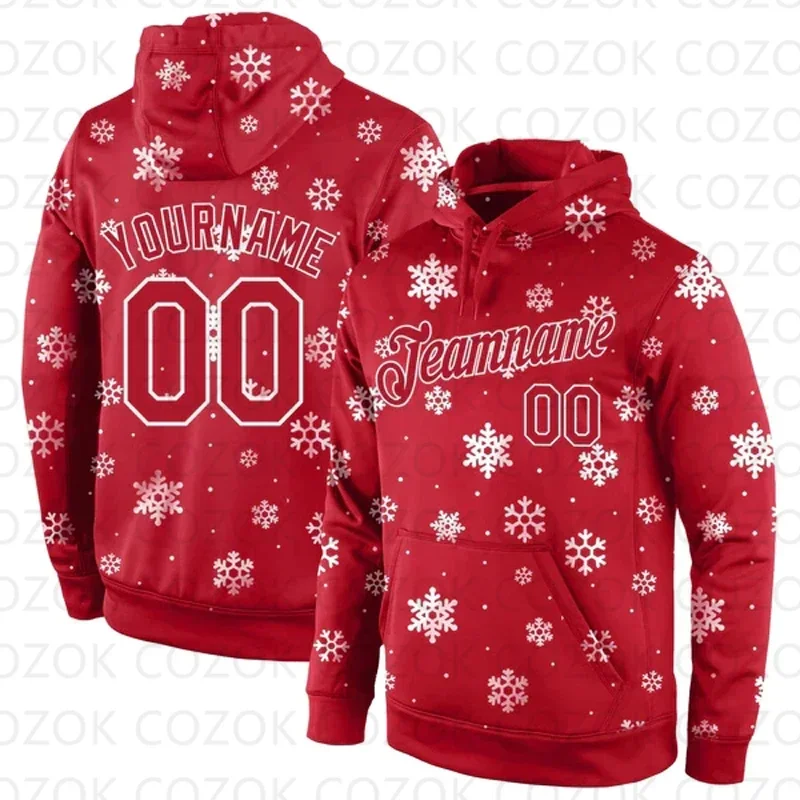 Customized Hoodie Christmas Snow pattern Jersey 3D Printed  Unisex Pullovers Hoodie Casual Sweatshirts