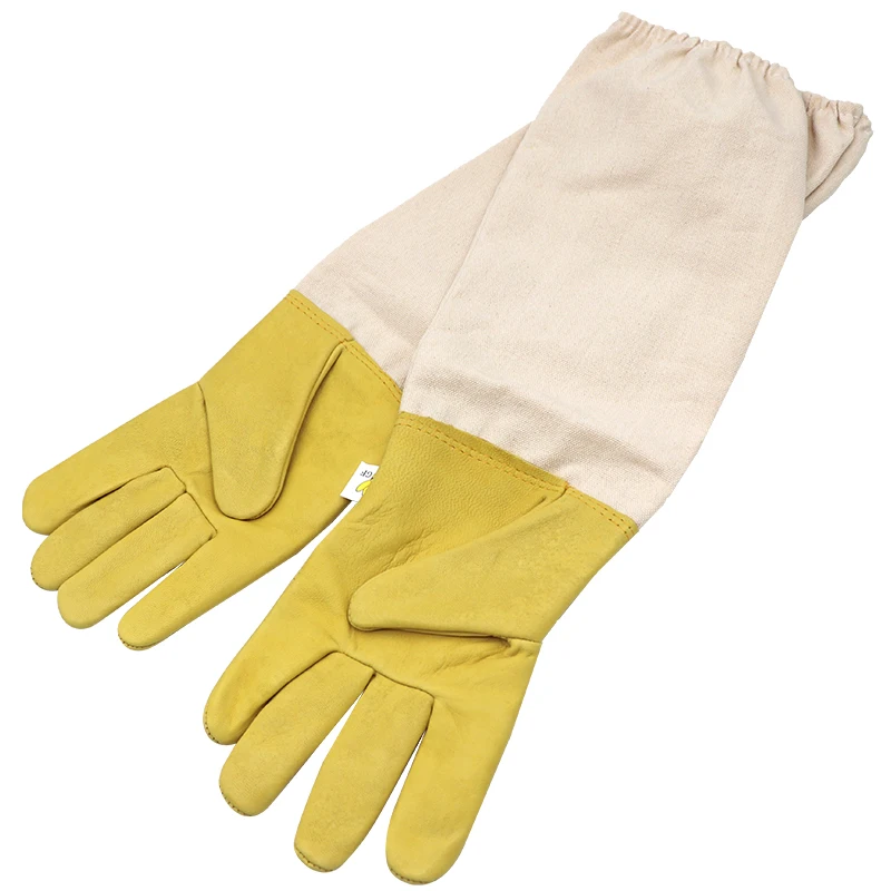 

1 Pair Beekeeper Prevent Gloves, Beekeeping Protective Sleeves Breathable, Professional Anti Bee Soft Leather White Sheepskin