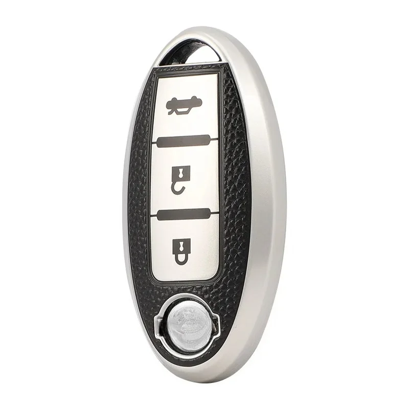 TPU Leather Car Key Case Cover for Nissan Leaf Micra Qashqai J11 J10 X Trail T32 Versa Note Patrol Key Fob Cover Accessories