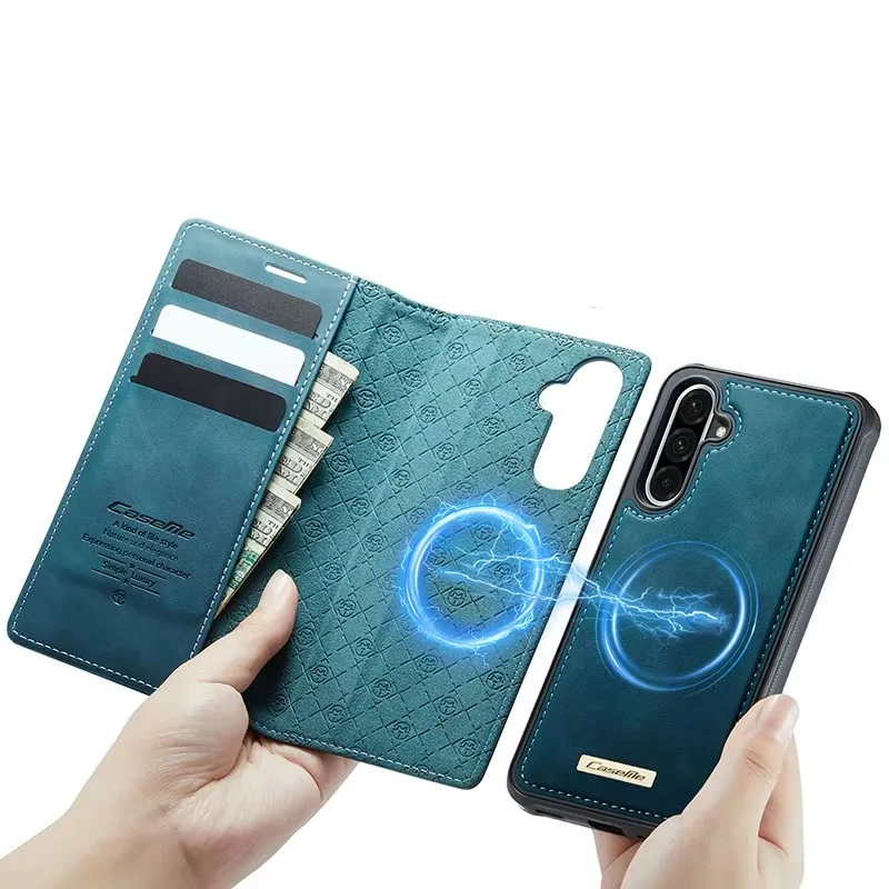 High-end Detachable Magnetic Wallet Leather Flip Case For Samsung Galaxy A56 A55 A35 A54 A26 A17 Magsafe Book Cover
