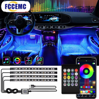 RGB Backlight Remote App Music Control Auto Decorative Lamp Neon LED Car Interior Ambient Foot Strip Light Kit Accessories