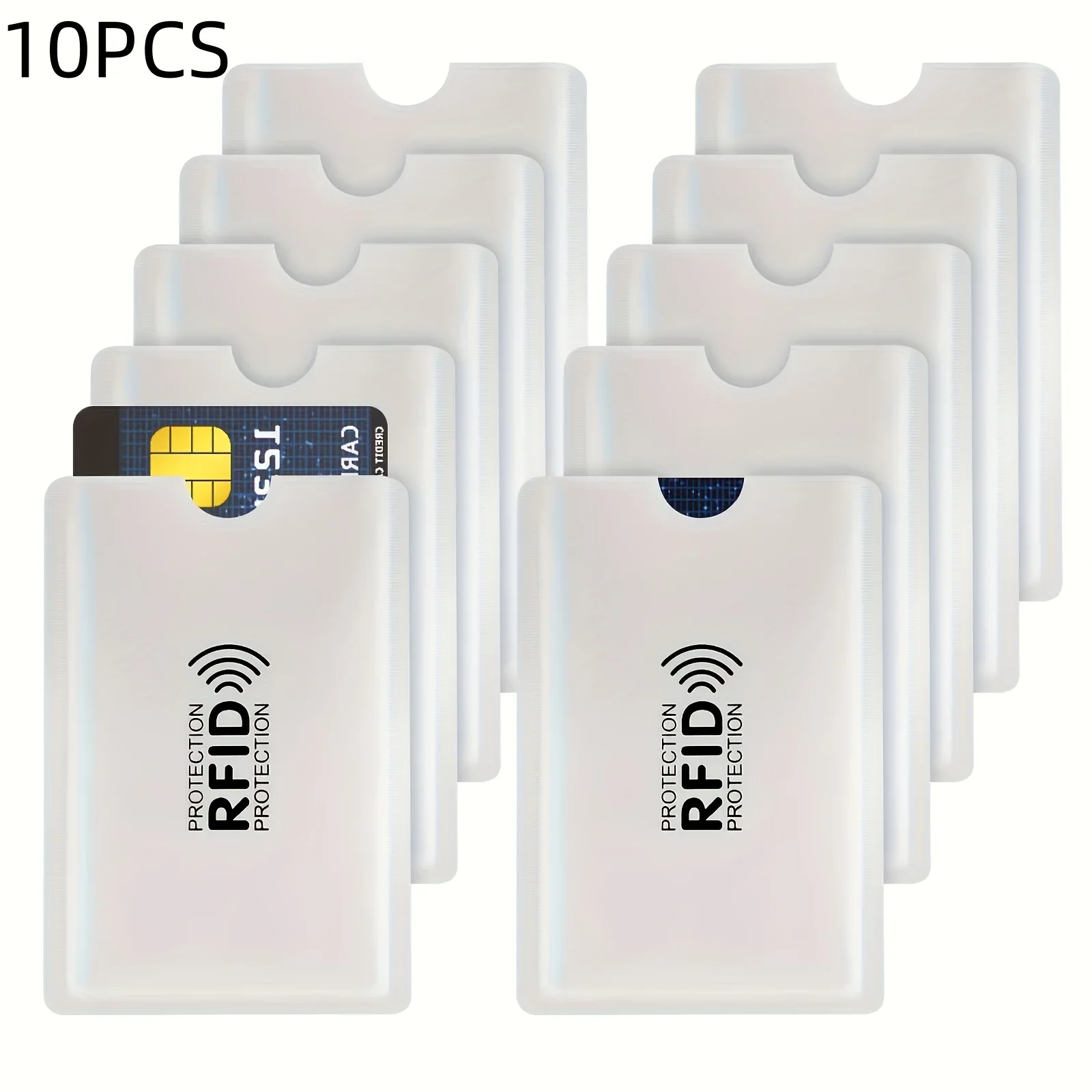 10 قطع من أكمام بطاقات حجب RFID - محفظة PVC خفيفة الوزن وحامل جواز السفر، - واقي NFC للسفر والاستخدام اليومي #2