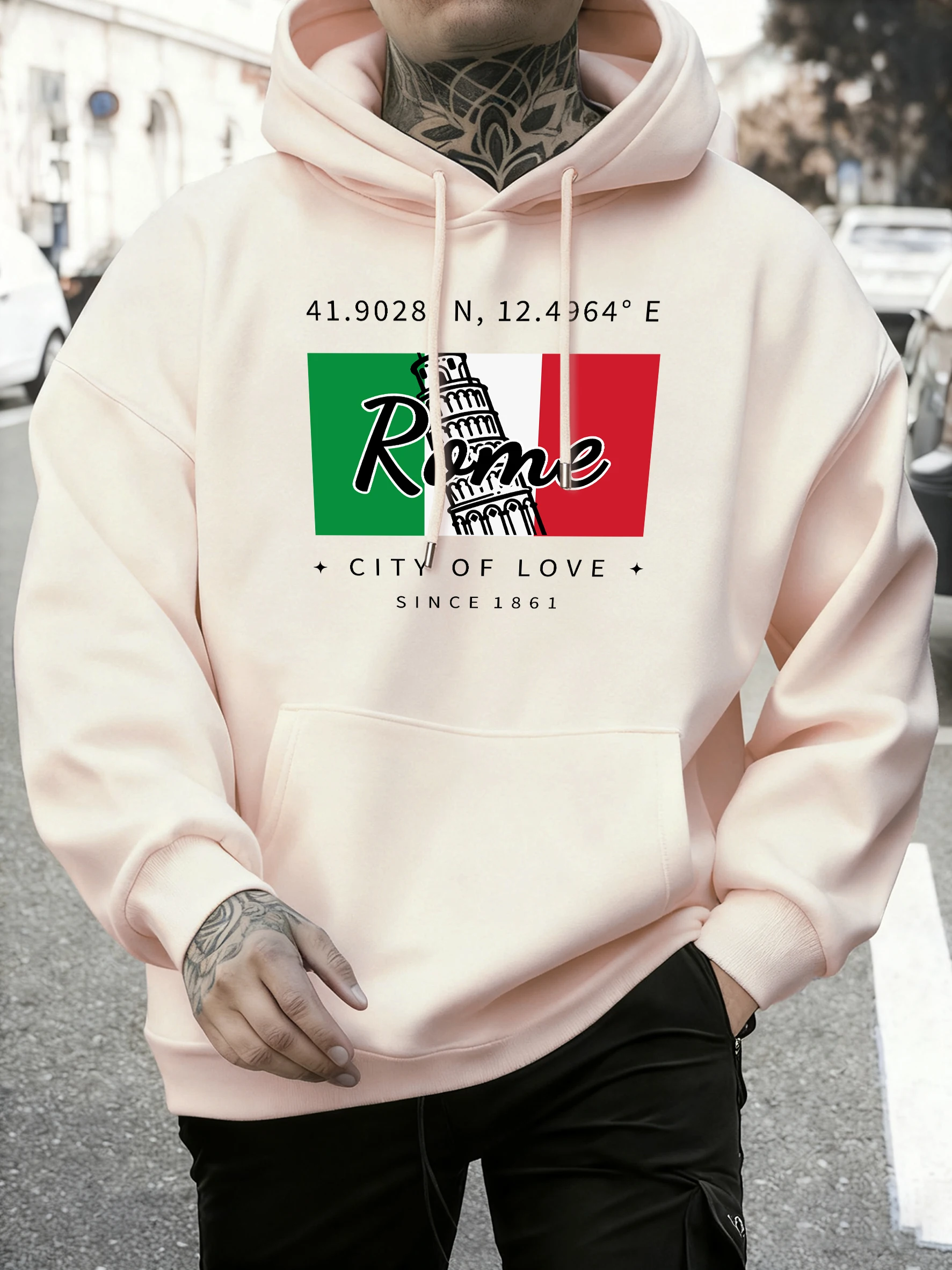 

Зимняя теплая толстовка с принтом Rome City Of Love, мужская осенняя свободная спортивная одежда, хипстерский мягкий пуловер, модная одежда унисекс в стиле хип-хоп