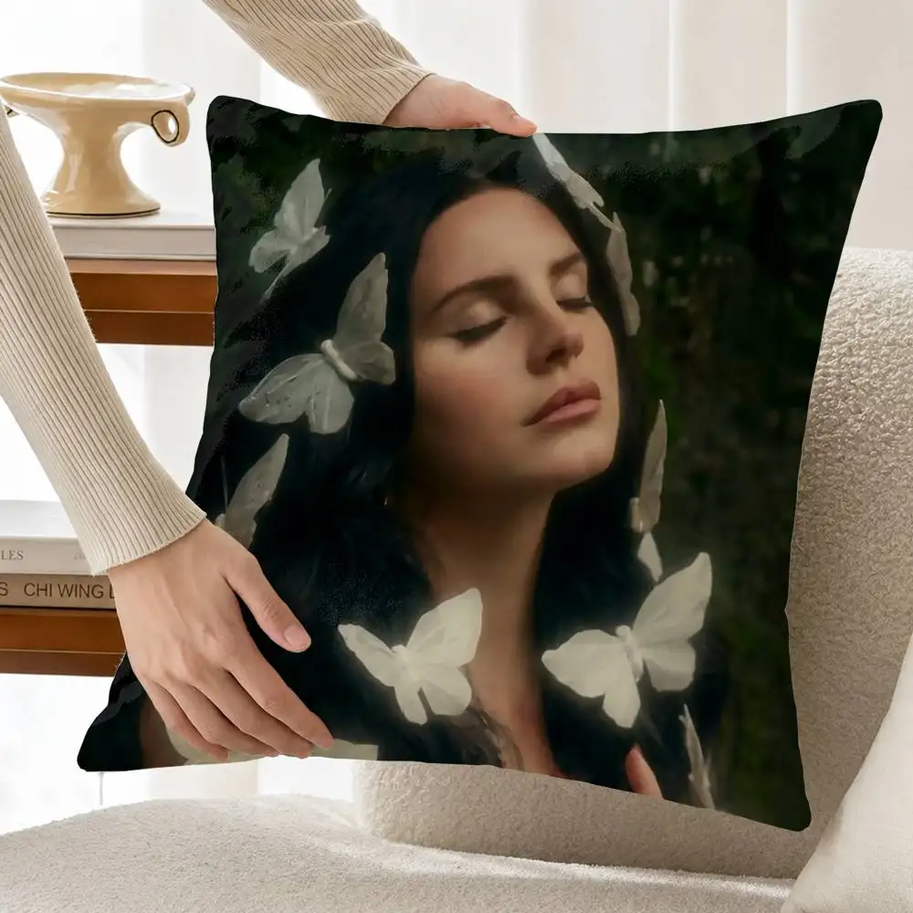 Beautiful L-Lana Del Rey Singer Customizable Square Cushion Cover Double Sided Print Pillow Case