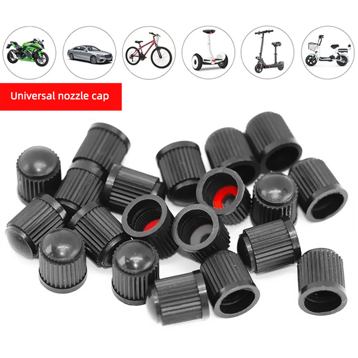 Tire Stem Valve Caps with Rubber Ring Universal Stem Covers rucks Airtight Seal Heavy Duty Cap Decor Covers Dome Shape Dust