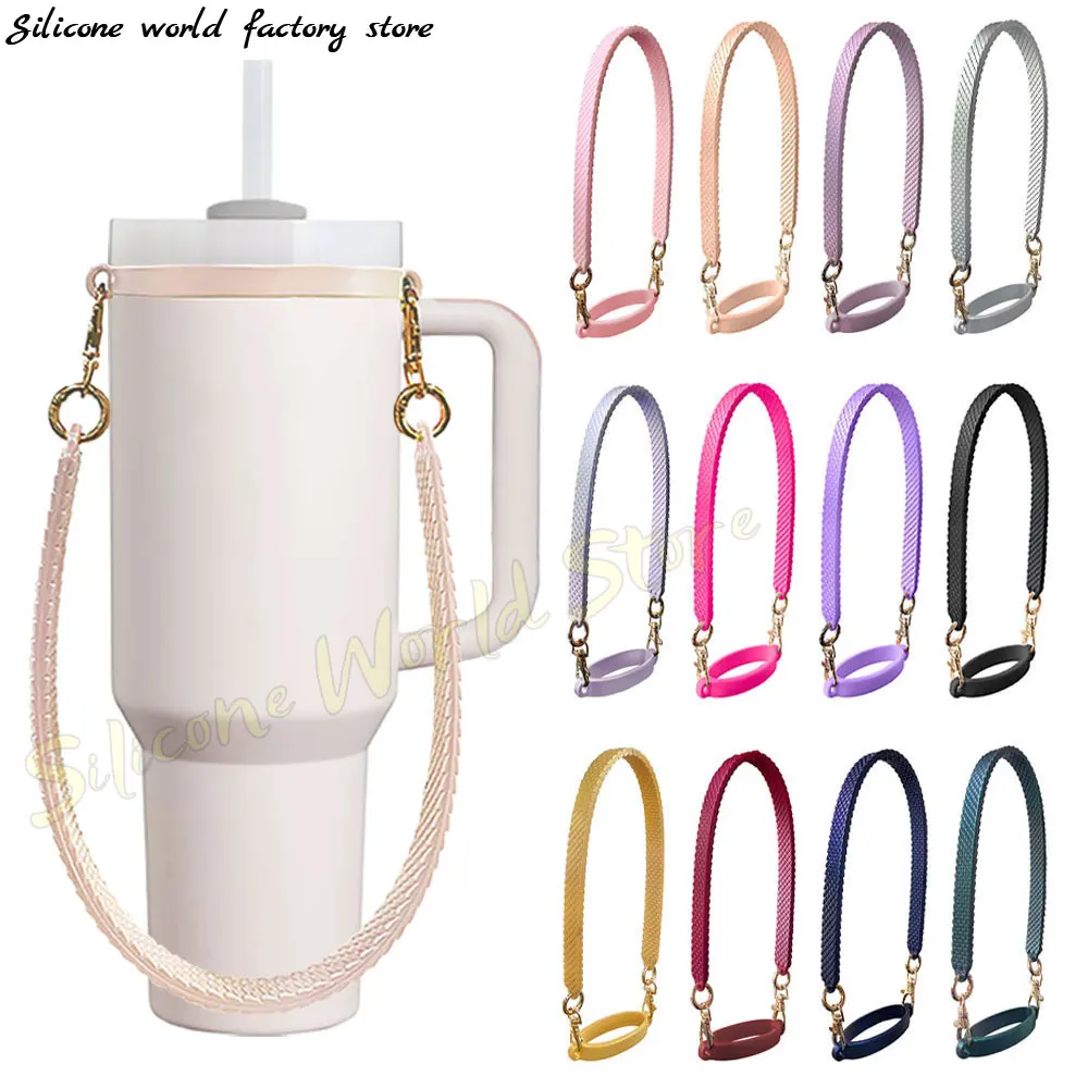 

SW Water Bottle Handle Strap Water Cup Holder Sling Carrier Silicone Hanging Rope Fit Most 8-40oz Bottles for Cup Accessories
