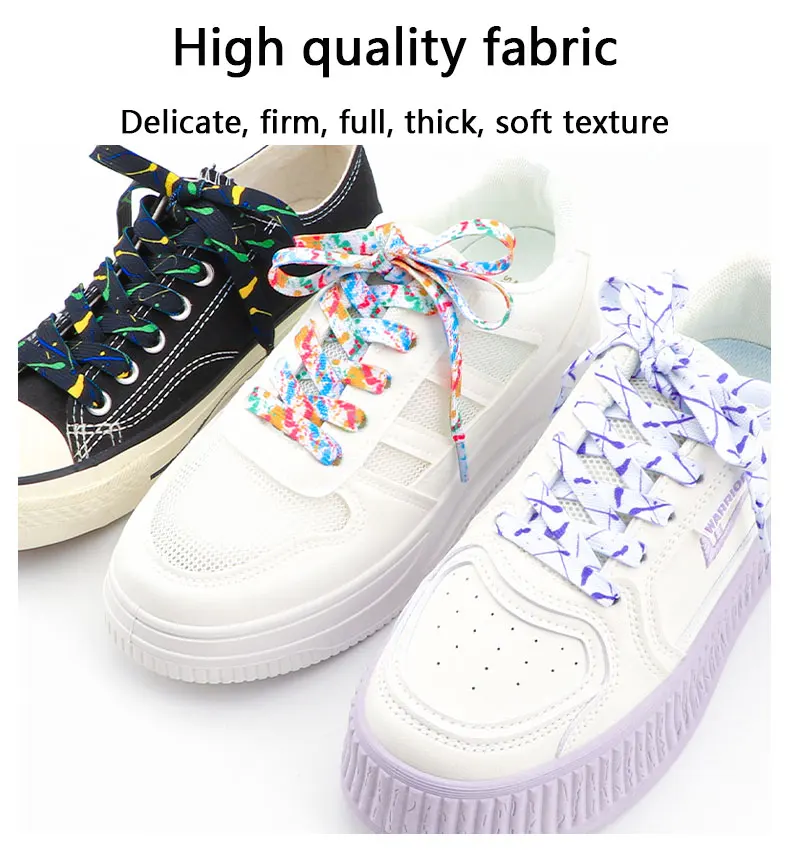 Flache, farbige Schnürsenkel für Sneaker, Canvas-Schuhe, Freizeitschuhe und Tennisschuhe, bunte Schuhbänder für Damen und Herren, 120/140/160 cm. – Detail 5