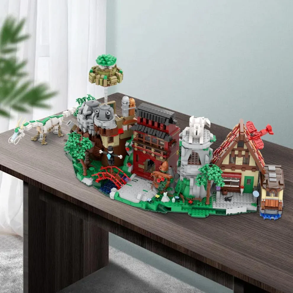 Nowa Kolekcja MOC Modeli Scen Animacyjnych Klasyczny Mobilny Zamek Dom Olejowy Budynki Klocki Puzzle Zabawka DIY Prezent dla Dzieci