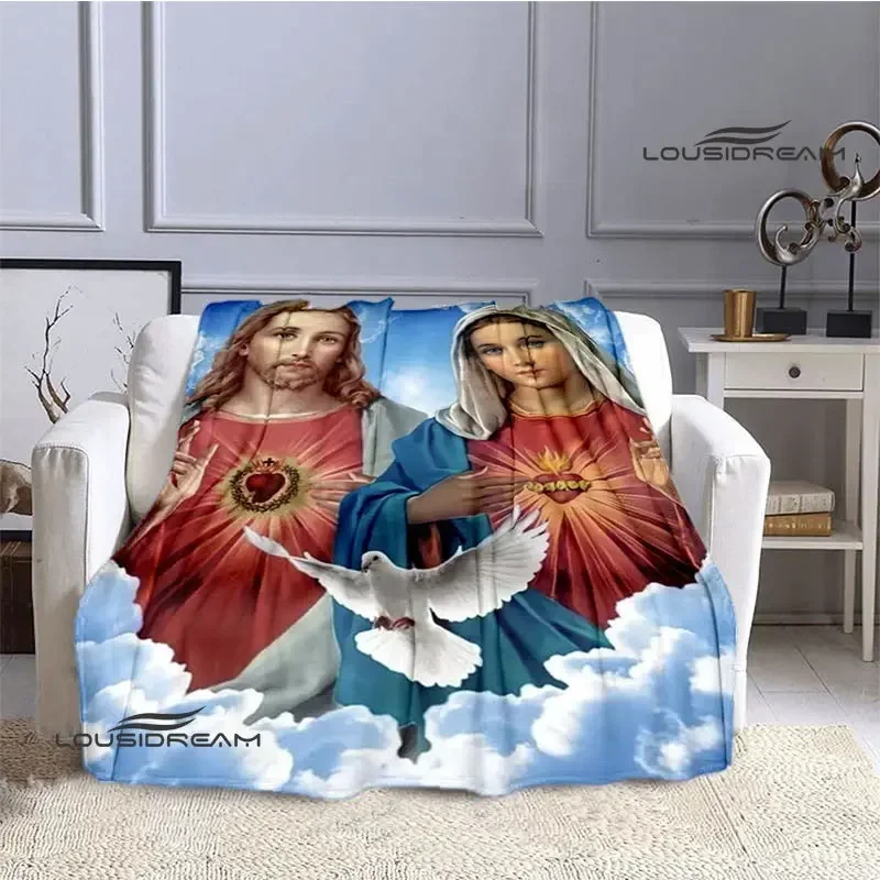 Virgin Mary Faith Print Blanket Flannel Soft Comfort Blanket Home Travel Blanket Kids Warm Blanket picnic blanket birthday gift