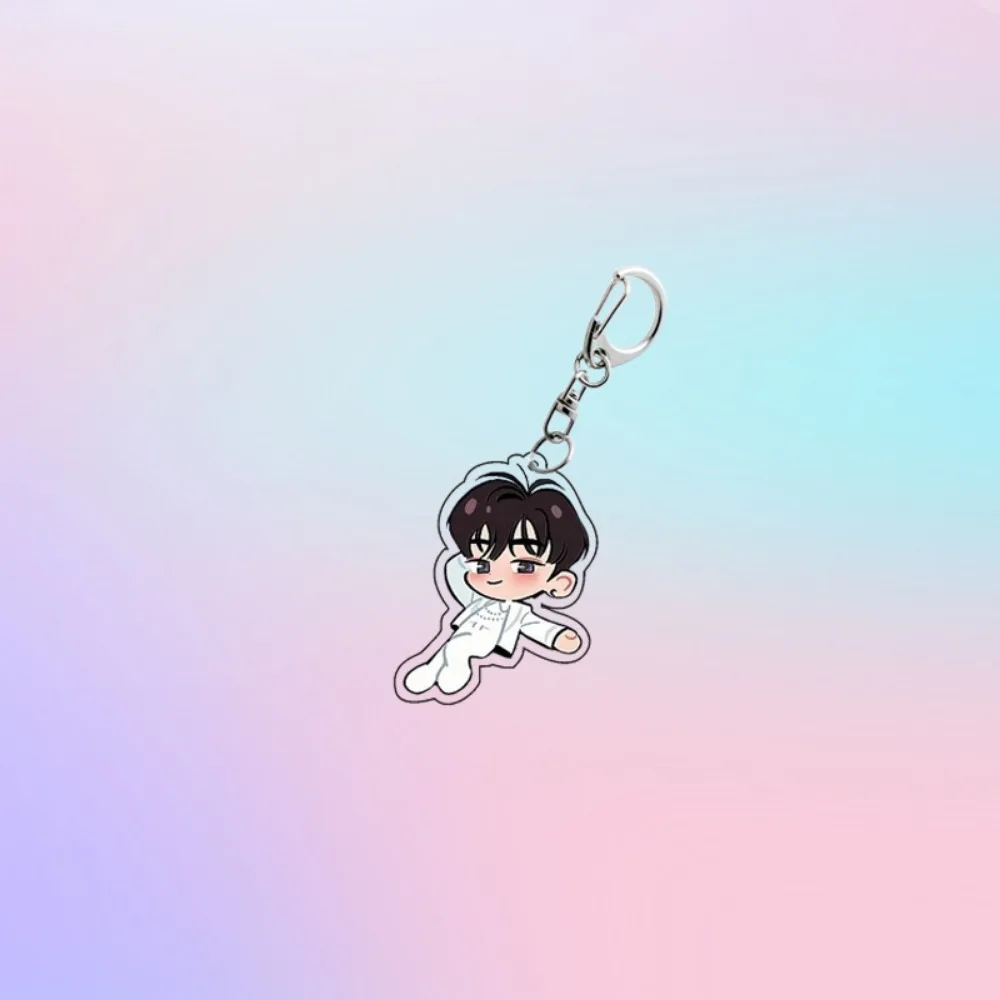 Hot Korean Boy Band Character Cartoon Q-version Pendant Keyring Accessories Shen Quanrui Key Ring for Fans Gift Jewelry