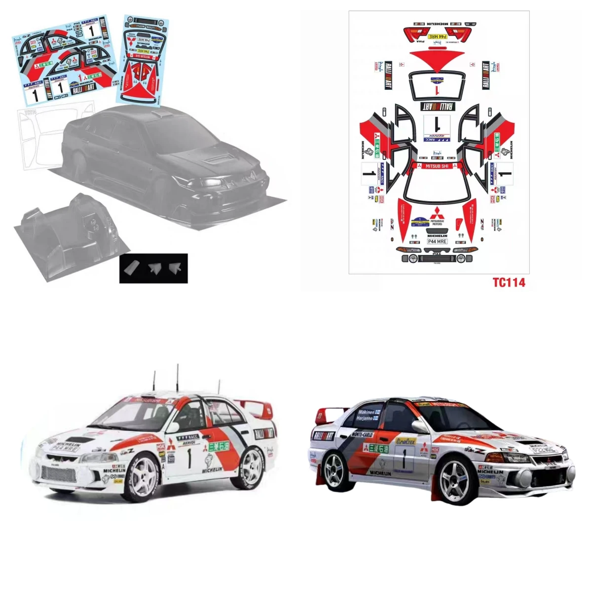 

1:10 RC Rally Car Clear body shell 190 mm Lancer Evolution IV for RC Drift Chassis Tamiya tt01 tt02