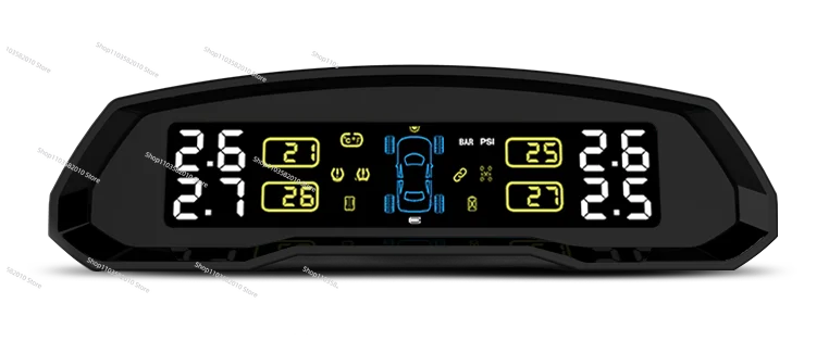Solar TPMS Car Tire Pressure Alarm Monitor System Display Intelligent Temperature Warning Fuel Save with 4 Internal Sensors
