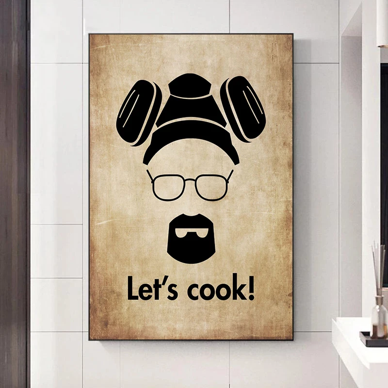 Trending Movies Tv Shows Lets Cook Walterwhite Canvas Painting Posters and Prints Wall Art Picture for Living Room Cuadros Decor