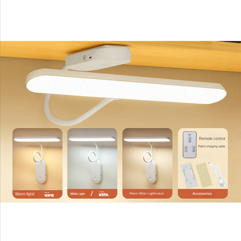 

A76K USB аккумуляторная лампа с бесступенчатым затемнением, настольная лампа, которую можно повесить и наклеить, настольная лампа для чтения, светодиодный настенный светильник с дистанционным управлением