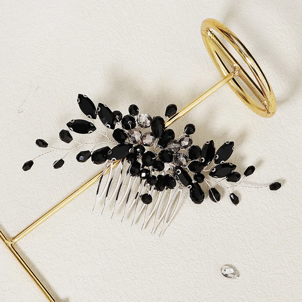 

Dark Crystal Hair Comb Bridal Wedding Headpiece Elegant Crystal Accessories for Bride Bridesmaids Bride Hair Comb