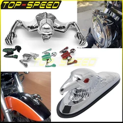 Eagle Head Skull Skeleton Fender Ornament Motorcycle Universal Front Fender Frames Ornaments For Harley Kawasaki Yamaha Suzuki