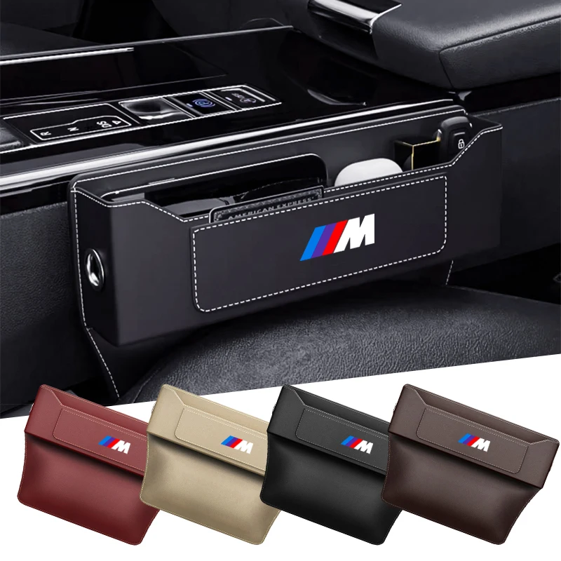 

1pc Car Seat Gap Organizer PU Auto Console Side Pocket For BMW M Performance E46 E90 E60 F10 F30 E39 E36 F20 E87 G30 E92 E91 X5
