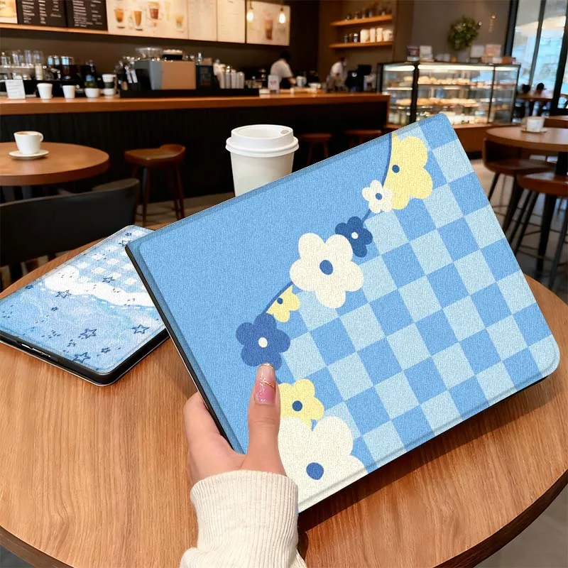 

Blue Checkered Art Pattern For Honor Tab Tablet MagicPad 3 6 7 X8 V7 V8 8 9 X9 X8a X9a 10 Pro Inch 2020 2021 Tablet Case