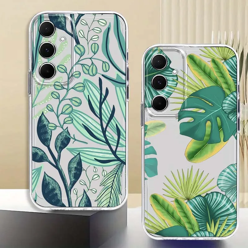 

Beautiful leaves flower For Samsung Galaxy A73 A72 A71 A55 A54 A53 A52 A51 A33 A25 A22 A15 A14 A05 Transparent Phone Case