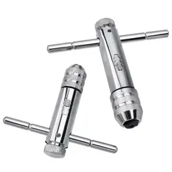 Adjustable T-Handle Ratchet Tap Reamer Hand Manual Holder Wrench M3 M4 M5 M6 M8 Metric Machine Screw Thread Plug T-shaped Tool