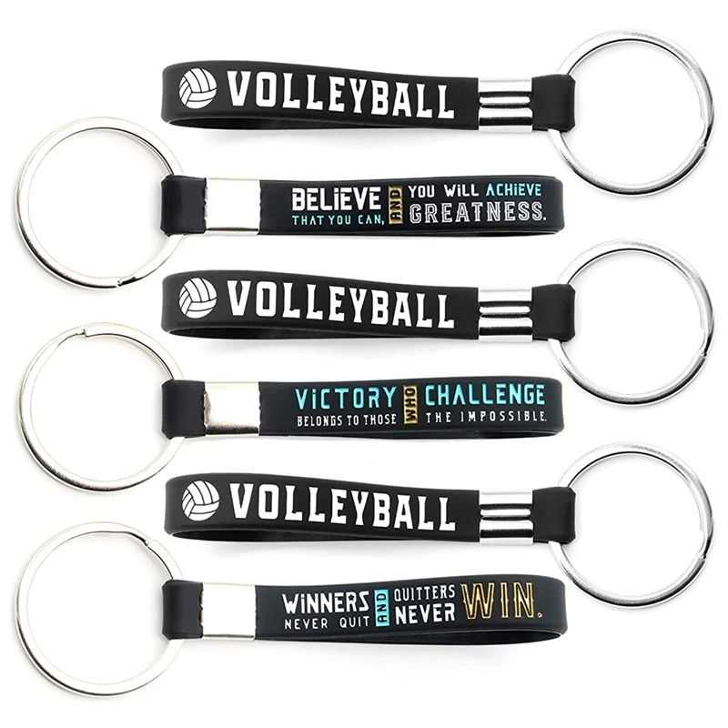 1pc/3pcs volleyball winner victory believe silcone wristband keychain keyring