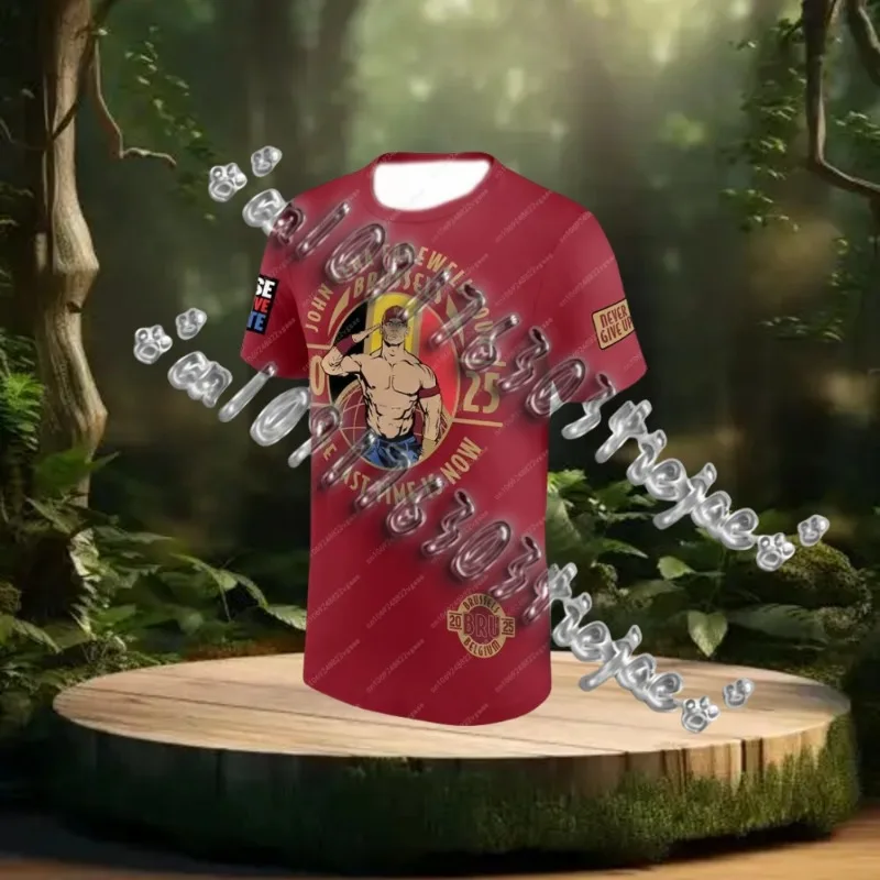 

MOTOJohn Cena Wwe Afscheid T-Shirt Retro Unisex Mannen Ronde Hals Korte Mouw Mode Super Grote Snelheid Drogen Casual Clothing