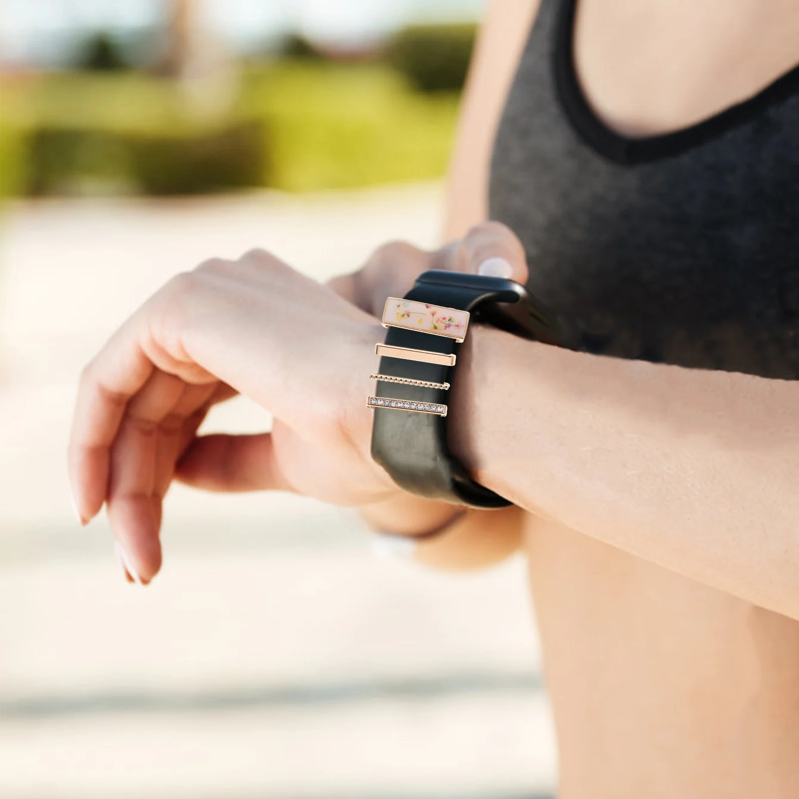 

2 Sets Wristwatch Decor Rings Accessories Strap Jewelry Band Decoration for Alloy