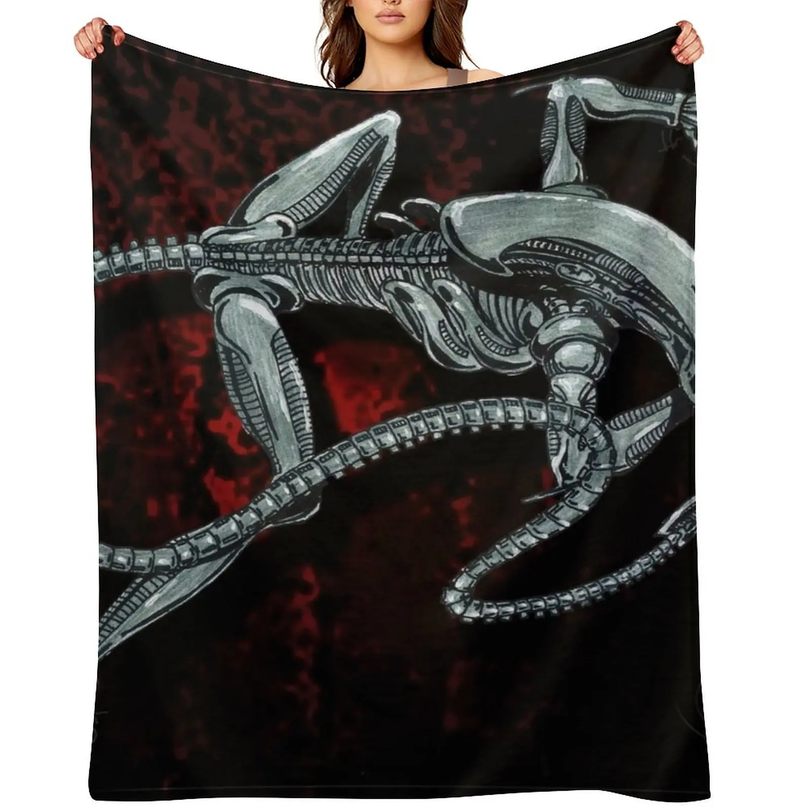 

Xenomorph (DmNerdArtist) Throw Blanket decorative Furry Furrys Hair Blankets
