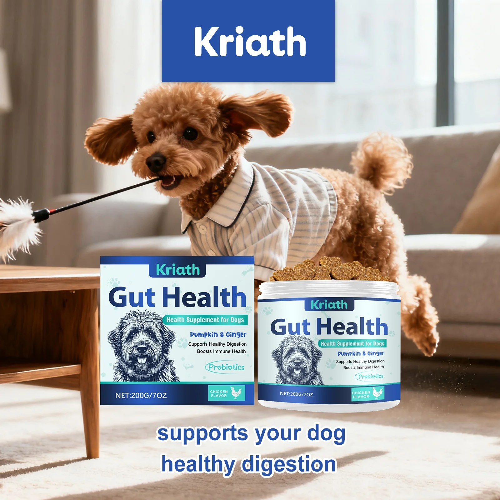 200 g Hunde-Körperpflege, weiches Granulat, schützt die Gesundheit von Haustieren, Verdauung, verbessert die Nährstoffe, Absorption, Gleichgewicht, Darmflora, Haustier-Komfortpflege