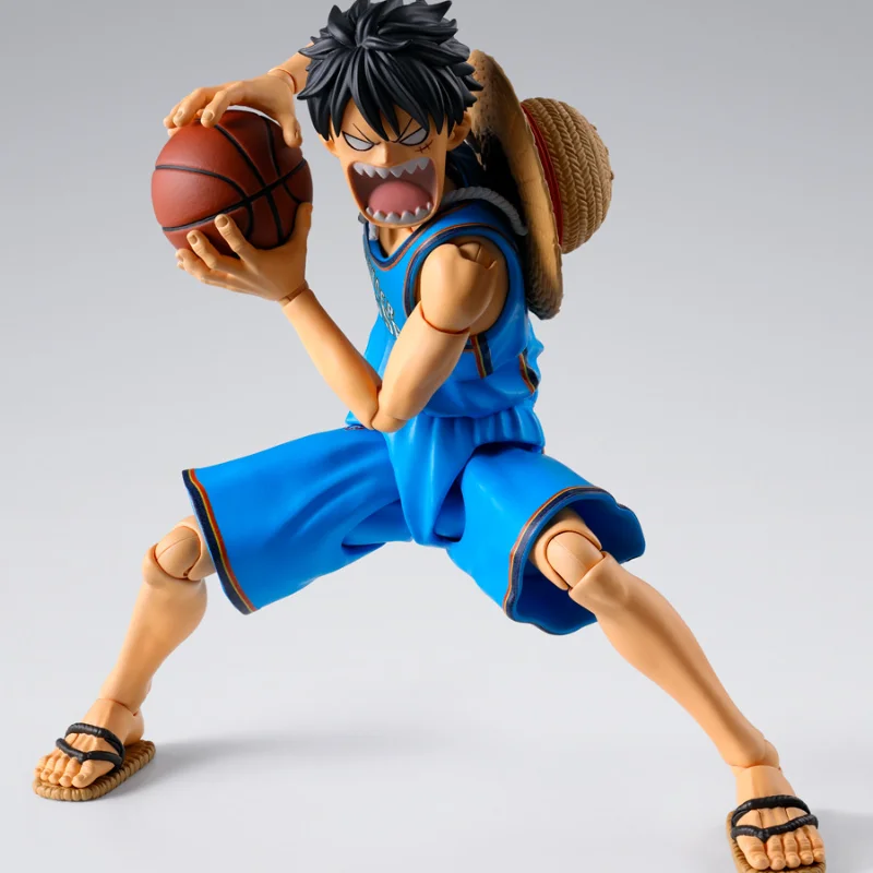 Articulated Action Figure Bandai S.H.Figuarts One Piece X NBA Monkey D. Luffy Oklahoma City Thunder Ver Model Collection Gift view 4