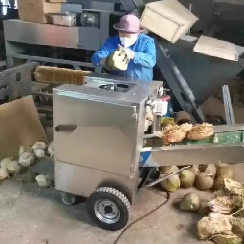 Máquina peladora de cáscara de coco totalmente automática, desgranadora de coco eléctrica comercial, verde