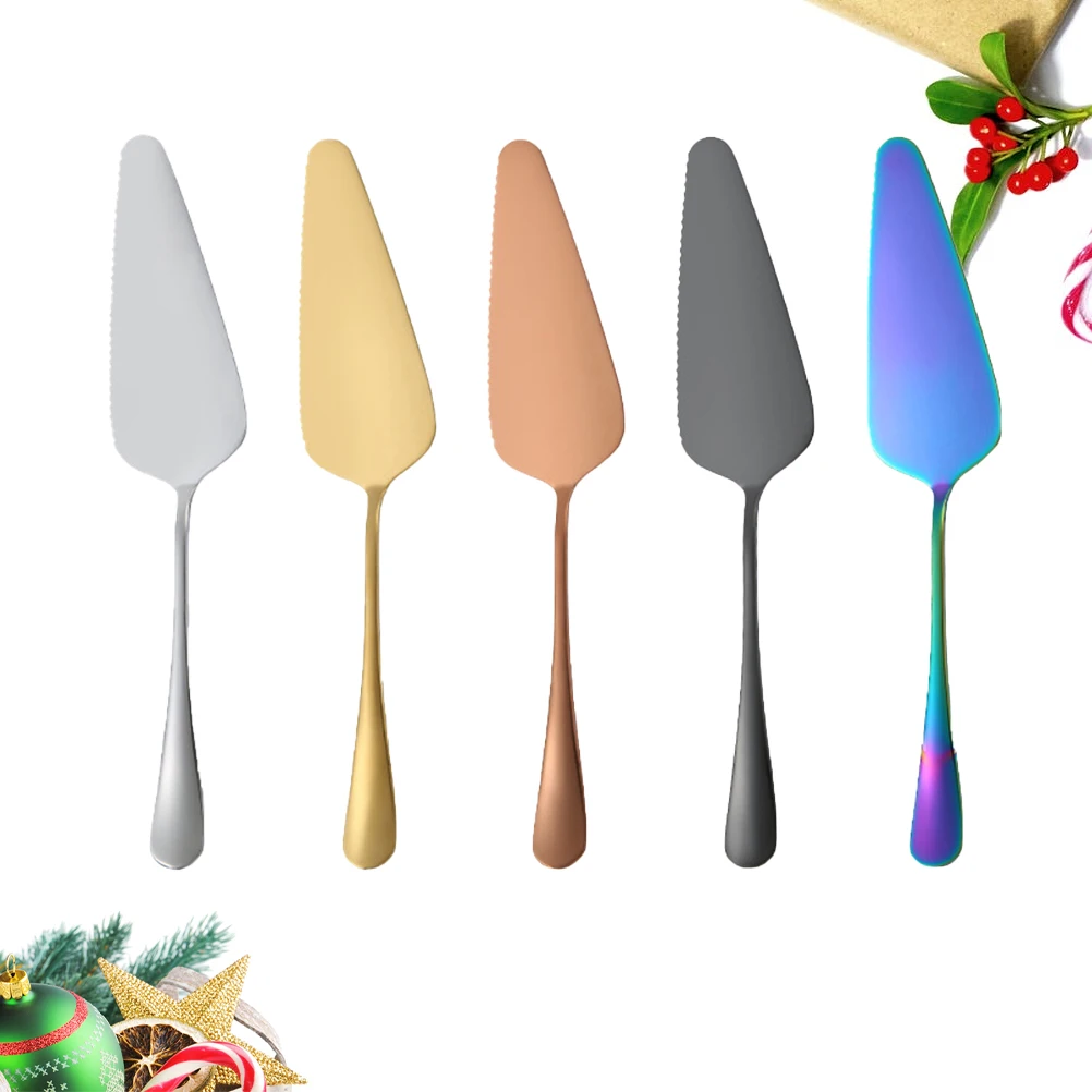 

5PCS Stainless Steel Cake Shovel Multifunctional Serrated Pizza Spatula Cake Cutter for Home Kitchen