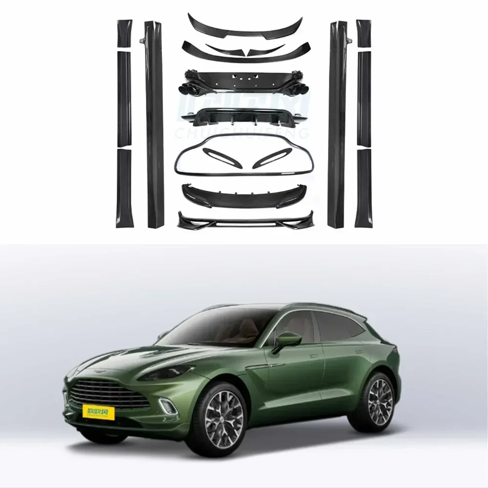 For Aston Martin DBX Genuine Dry Carbon Fiber Exclusive Design Large Surround Side Skirt Spoiler Diffuser Front Lip Grille